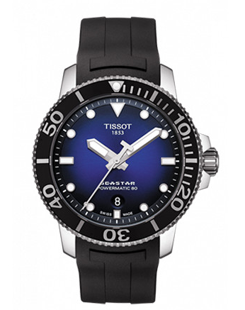 Tissot天梭海星系列橡胶带80机芯机械男表
