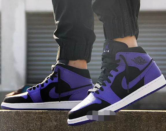 AIR JORDAN 1 MID AJ1小黑紫海淘