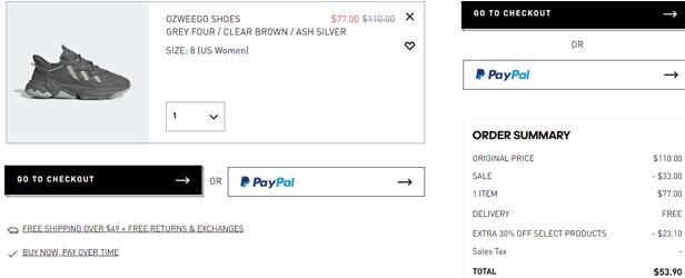 新低价！Adidas阿迪达斯 OZWEEG女款老爹鞋 大象灰折后$53.9