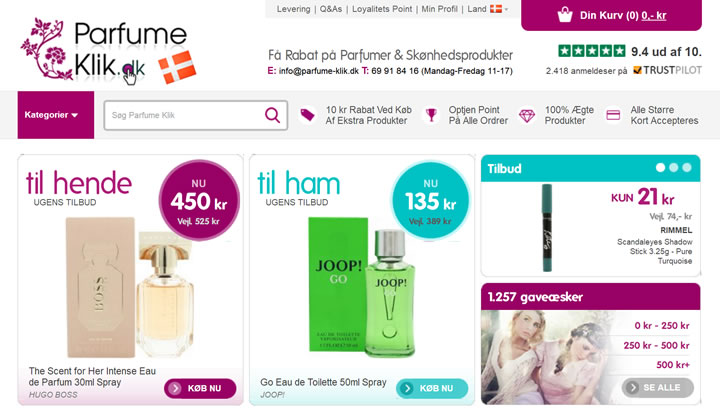 Parfume Klik丹麦官网：知名丹麦海淘香水网上商店