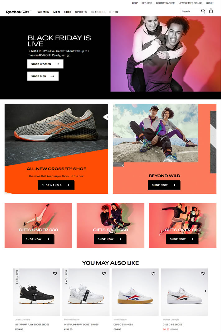 REEBOK英国官网：知名跑鞋品牌锐步运动鞋海淘网站