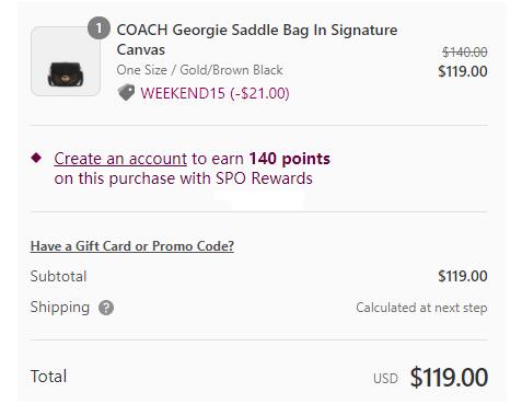 降价！Coach蔻驰 Georgie老花马鞍包 海淘折后价$119