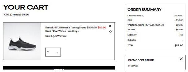 Reebok美国官网情人节精选运动鞋海购物享买一送一优惠！