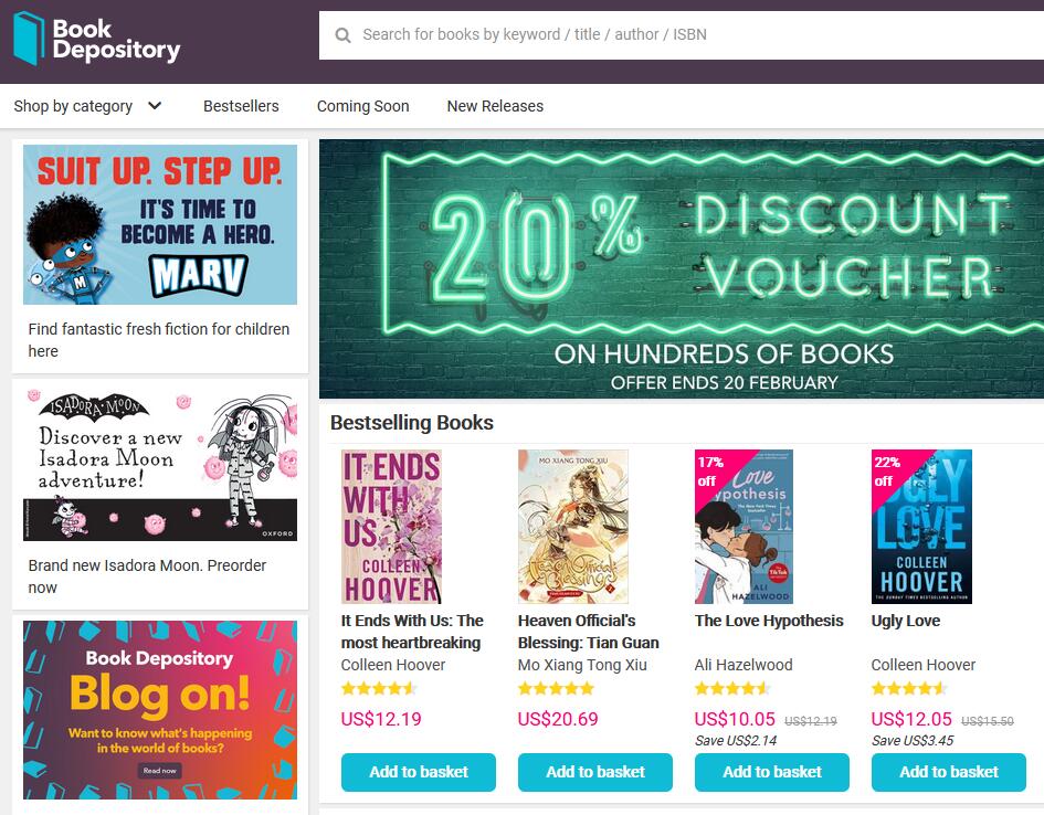 Book depository官网什么时候打折？