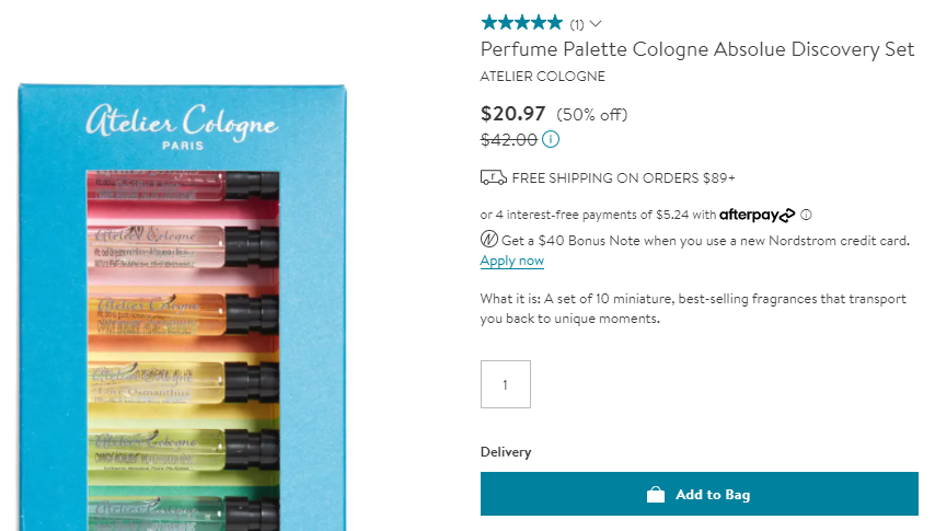 Atelier Cologne 欧珑香水套盒2ml*10 5折$20.97