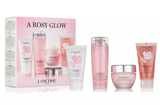 LANC?ME 兰蔻A Rosy Glow护肤4件套（价值$90） 上新价$72，换购小黑瓶礼包+满赠多好礼
