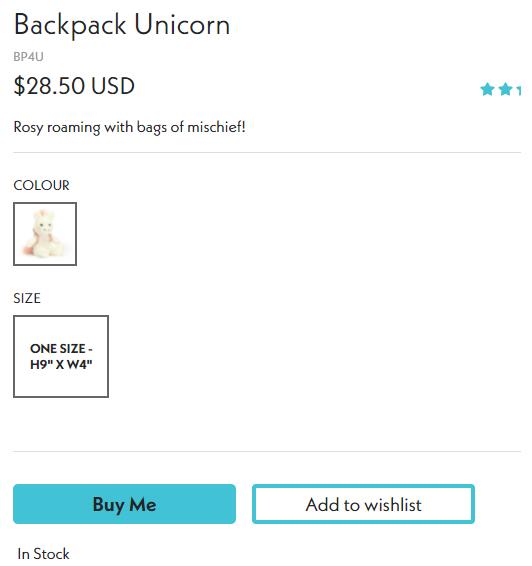 Jellycat Backpack Unicorn 背包独角兽玩偶 海淘售价$28.5