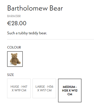 补货！Jellycat 巴塞罗那熊 中号 售价$25